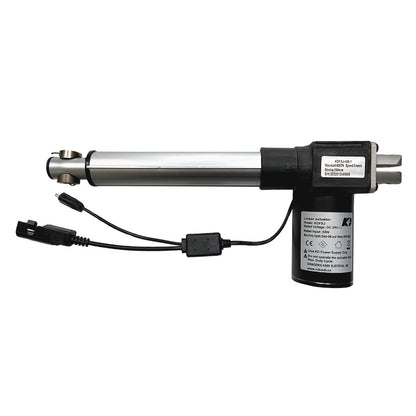 A Kaidi linear actuator for power recliner lift chair, showing the actuator body in silver with a black electric motor and control box.