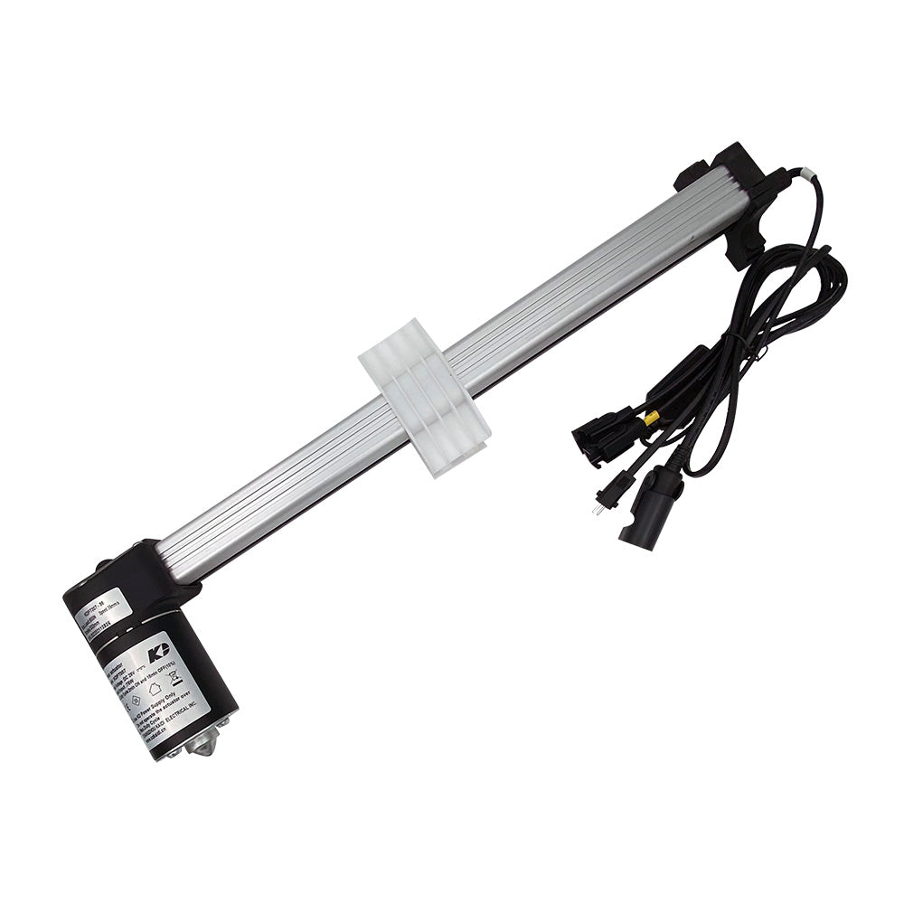 Linear actuator motor assembly for recliner with multiple plug types, including 5-pin female, 2-pin female, and 2-pin male.