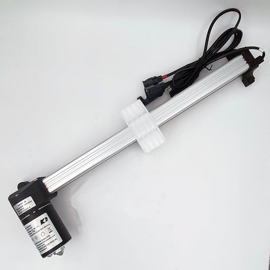 A Kaidi linear actuator motor for recliner, showing the actuator body with a black color, a silver metal shaft, and attached electrical cables.
