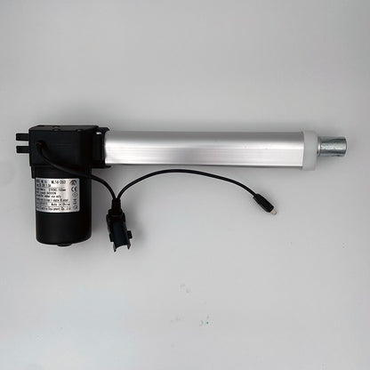A Mulin ML16-263 linear actuator, consisting of a black motor unit connected to a silver shaft, with a cable and electrical plug.
