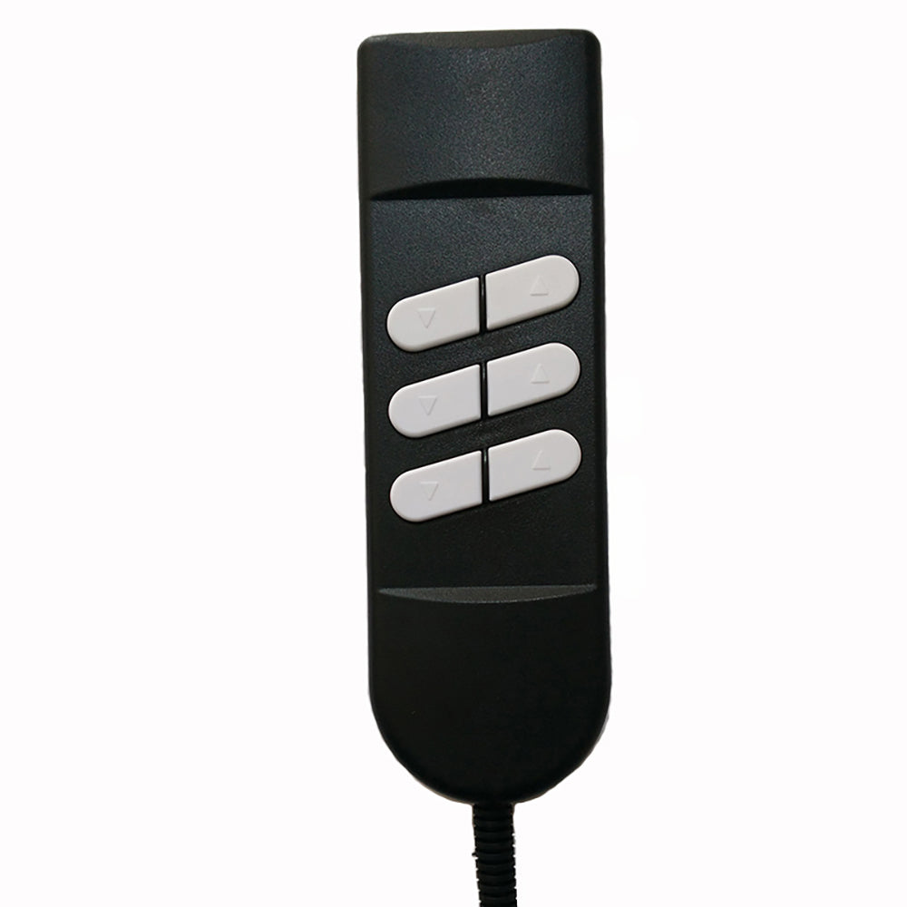 Replacement Remote Controller for Recliners with Two 2-Pin Motors (6-Button, 3 x 2-Pin Plugs)